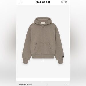 Fear of God Essentials Zip Up Hoodie Size XL